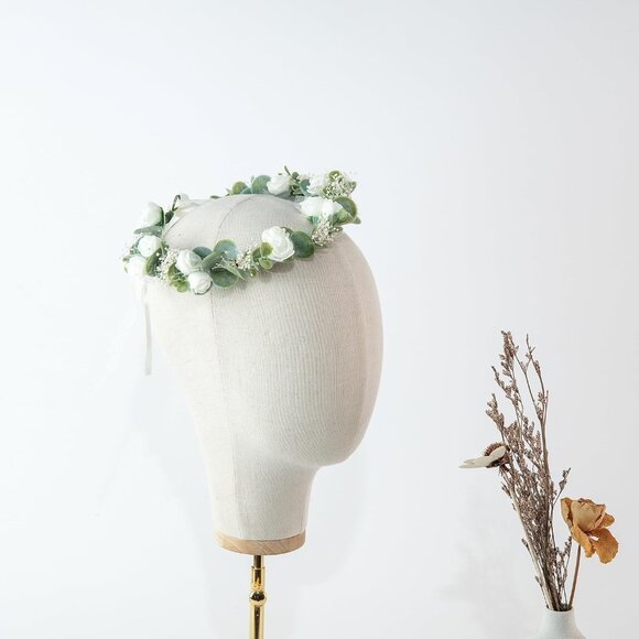 Flower Crown Floral Wreath Headband Floral Crown Wedding Festivals Photo Props H - Picture 7 of 7